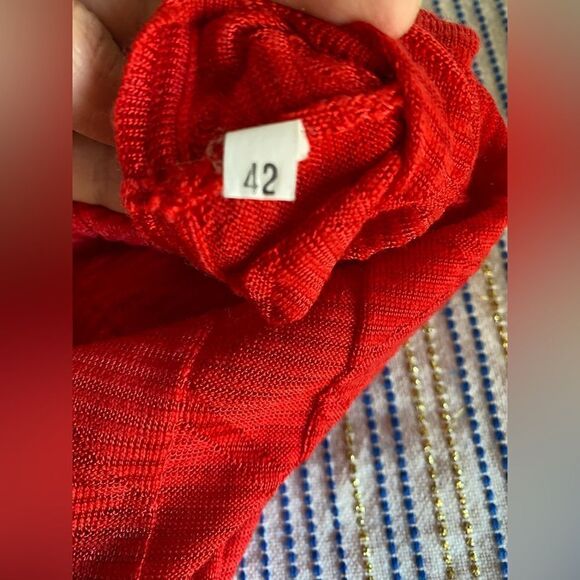 M Missoni Womens  Size 42 US 6 Sleeveless Sheath Knit Dress V Neck Red - Picture 13 of 16